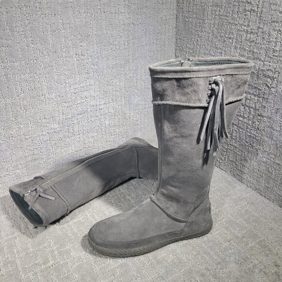 UGG Emerie Women’s Size 6 US Gray Suede Knee High Winter Dress Boots 1106754 - Picture 9 of 10